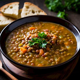 Foto von Linsensuppe