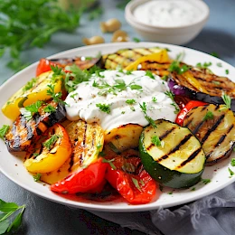 Foto von Gegrilltes Gemüse mit Kräuterquark