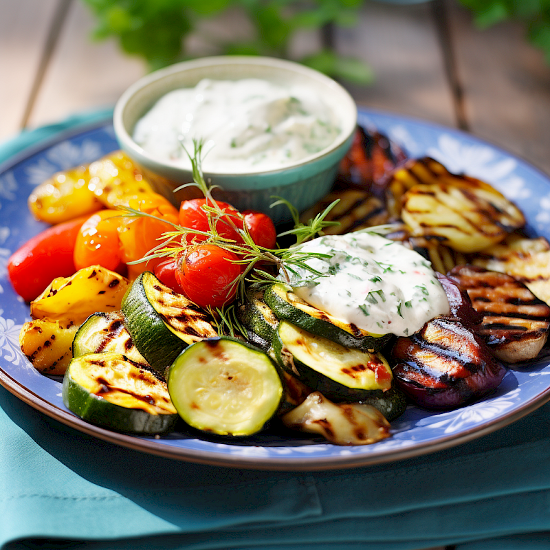 Galeriefoto: Gegrilltes Gemüse mit Kräuterquark
