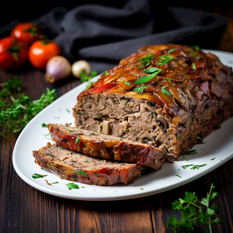 Galeriefoto: Hackbraten mit Pilzen und Kräutern der Provence