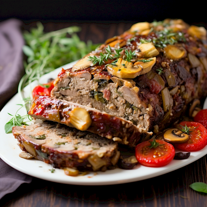 Low Carb Hackbraten mit Pilzen und Kräutern der Provence Rezept