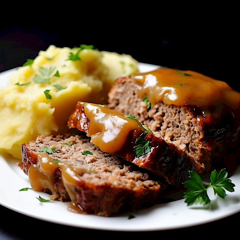 Galeriefoto: Hackbraten mit Kümmel, Senf und Apfelmus