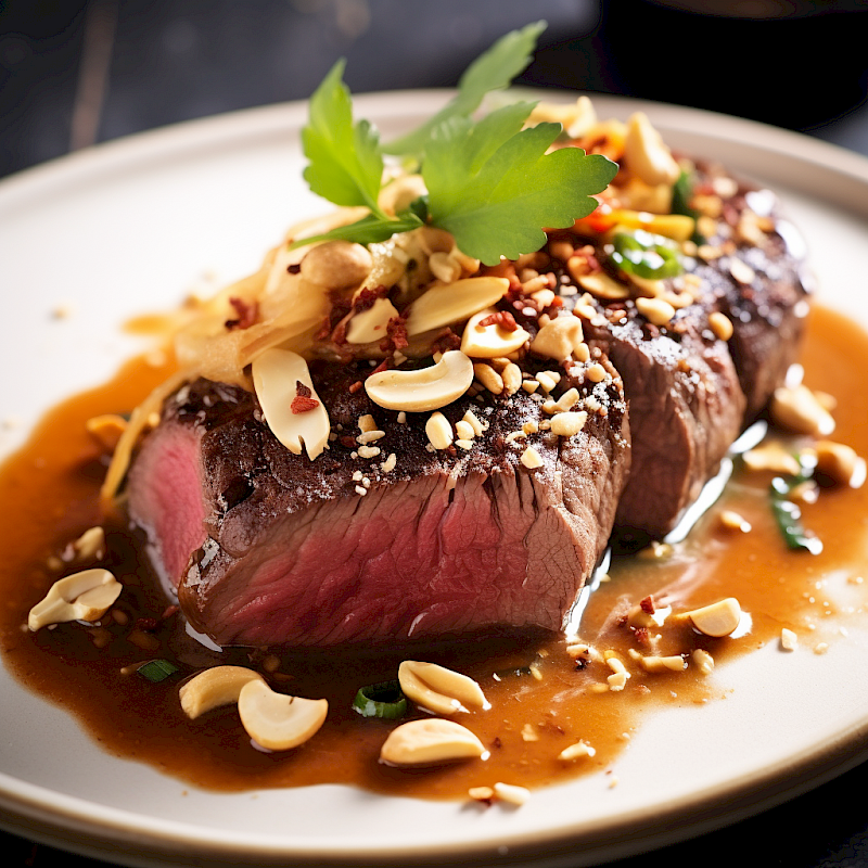 Low Carb Rinderfilet mit Erdnuss-Chili-Sauce Rezept