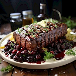 Foto von Rinderfilet mit Schalotten-Rotwein-Sauce