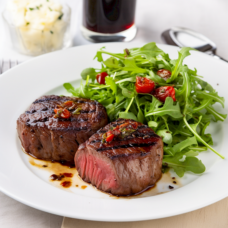 Galeriefoto: Rinderfilet mit getrockneten Tomaten und Rucola
