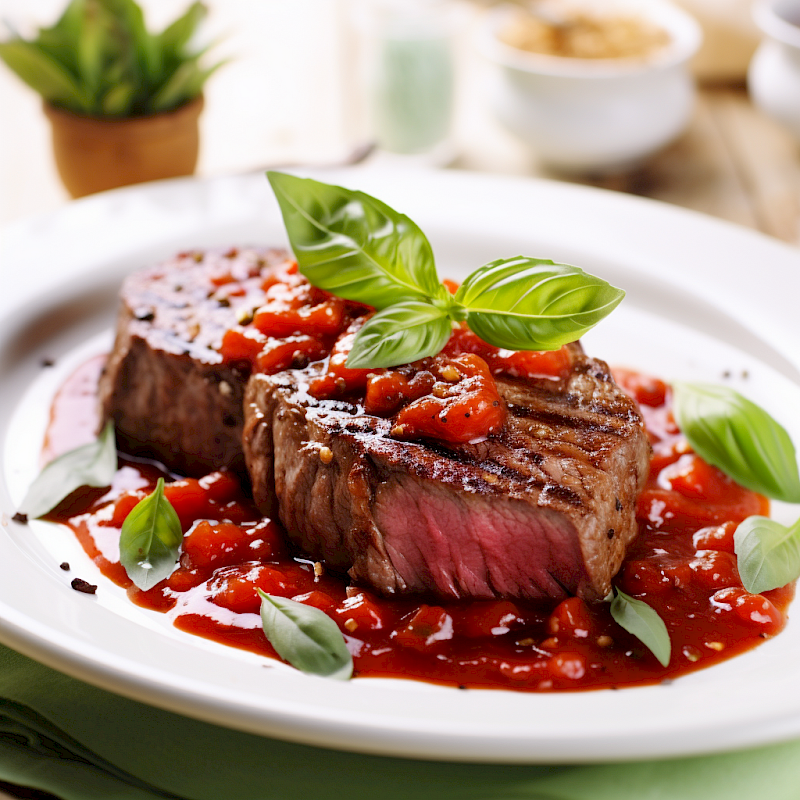 Low Carb Rinderfilet mit Tomaten-Basilikum-Sauce Rezept