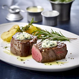 Foto von Rinderfilet mit Rosmarin und Zitronenbutter