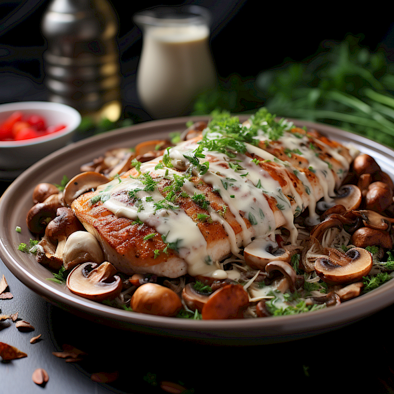 Galeriefoto: Hähnchenbrust mit Champignons in Sahnesoße