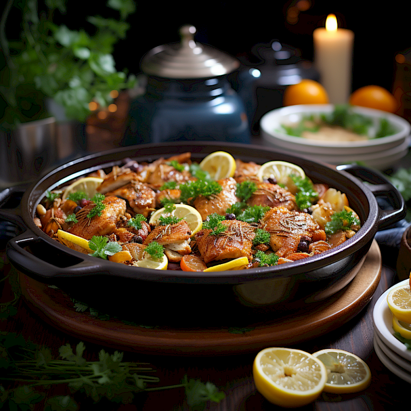 Galeriefoto: Hähnchen Tajine mit Oliven und Zitronen