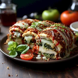 Foto von Hähnchenbrust mit Pesto-Käsefüllung