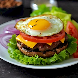 Foto von Klassischer Low Carb Burger