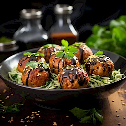 Foto von Lachsfrikadellen mit Remouladensauce