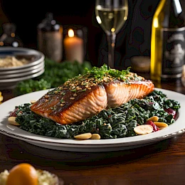Foto von Lachs mit Rahmspinat
