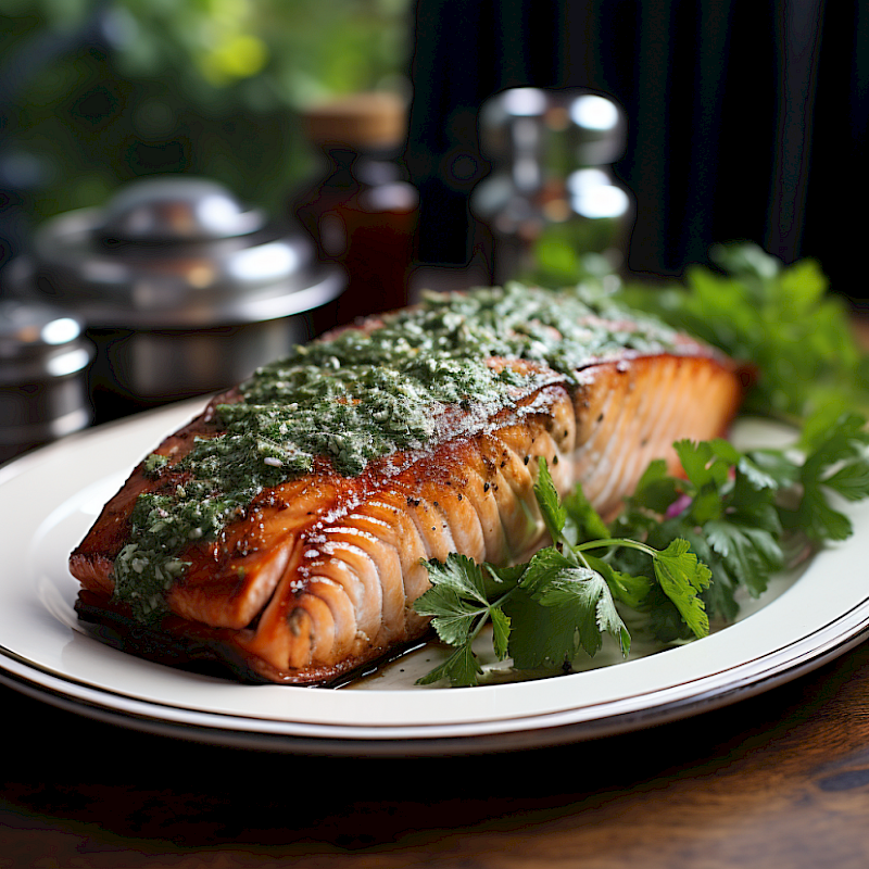 Galeriefoto: Lachs mit Petersiliensoße