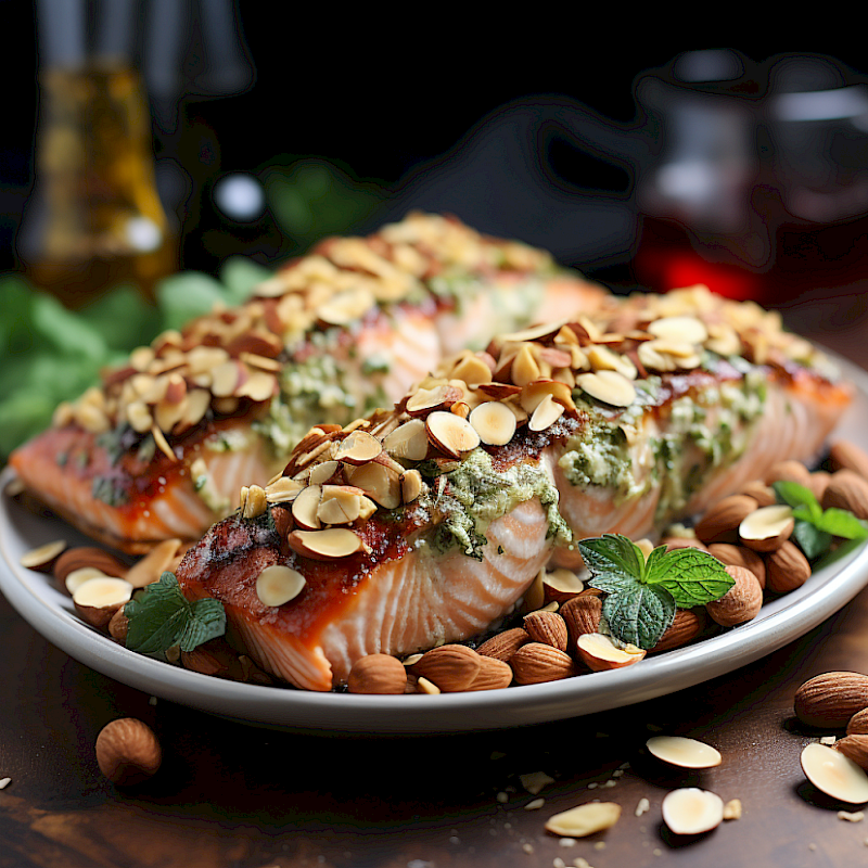 Galeriefoto: Gebackener Lachs mit Mandel-Zitronen-Kruste