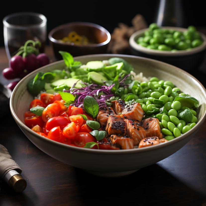 Low Carb Lachs-Poke-Bowl mit Edamame und Sesam Rezept