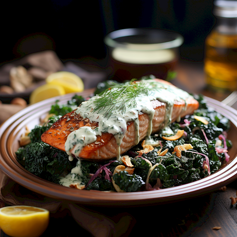 Galeriefoto: Lachs mit Spinat und Sahnesoße