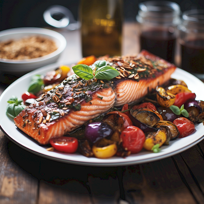 Low Carb Lachs mit Ratatouille Rezept