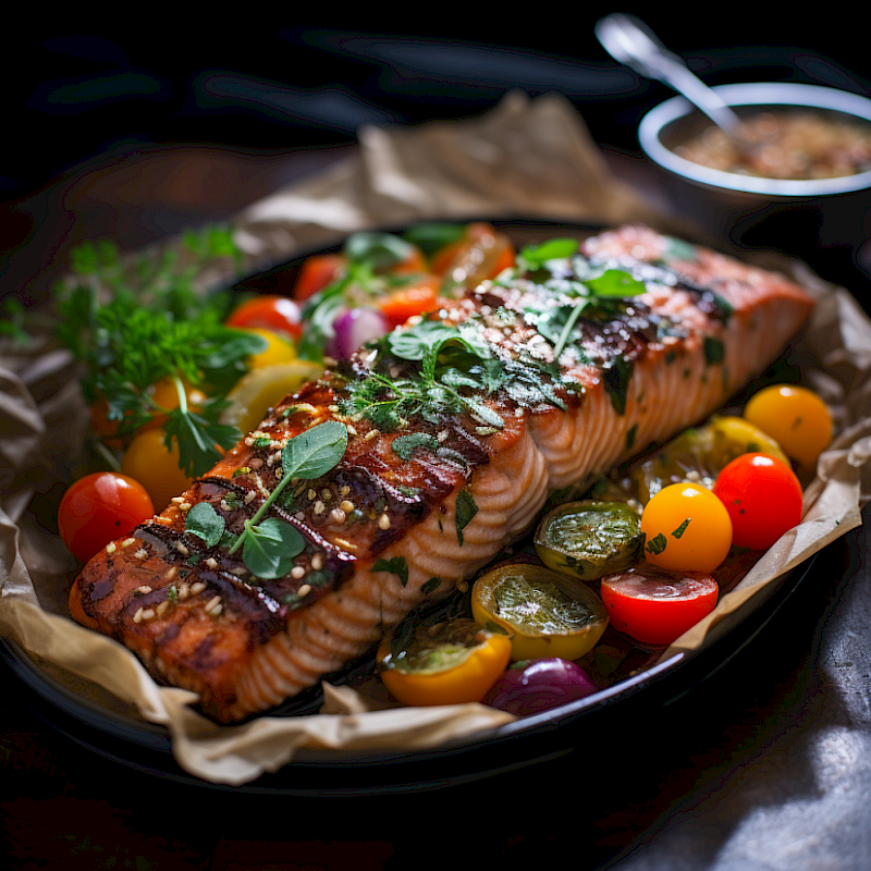 Galeriefoto: Lachs en Papillote mit Gemüse und Kräutern
