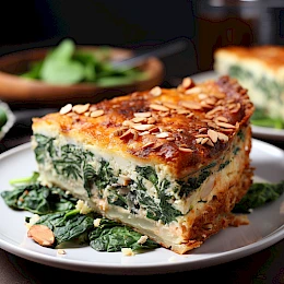 Foto von Lachs-Quiche mit Spinat und Ziegenkäse