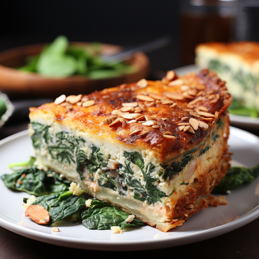 Low Carb Lachs-Quiche mit Spinat und Ziegenkäse Rezept