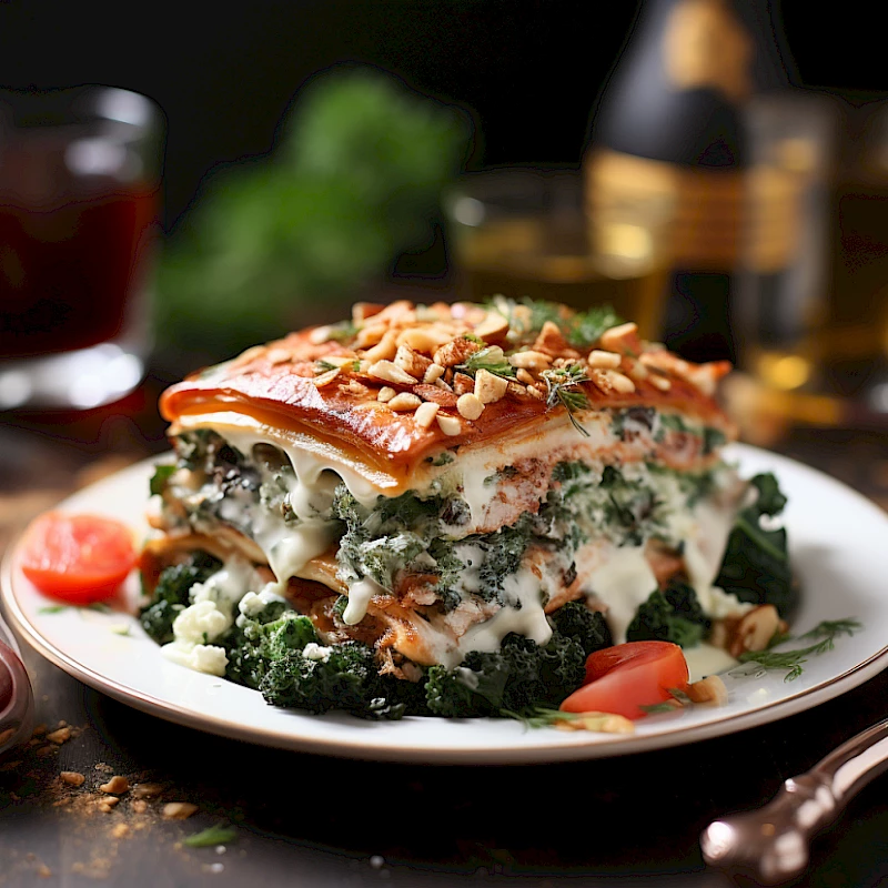 Lachs-Lasagne mit Spinat und Ricotta