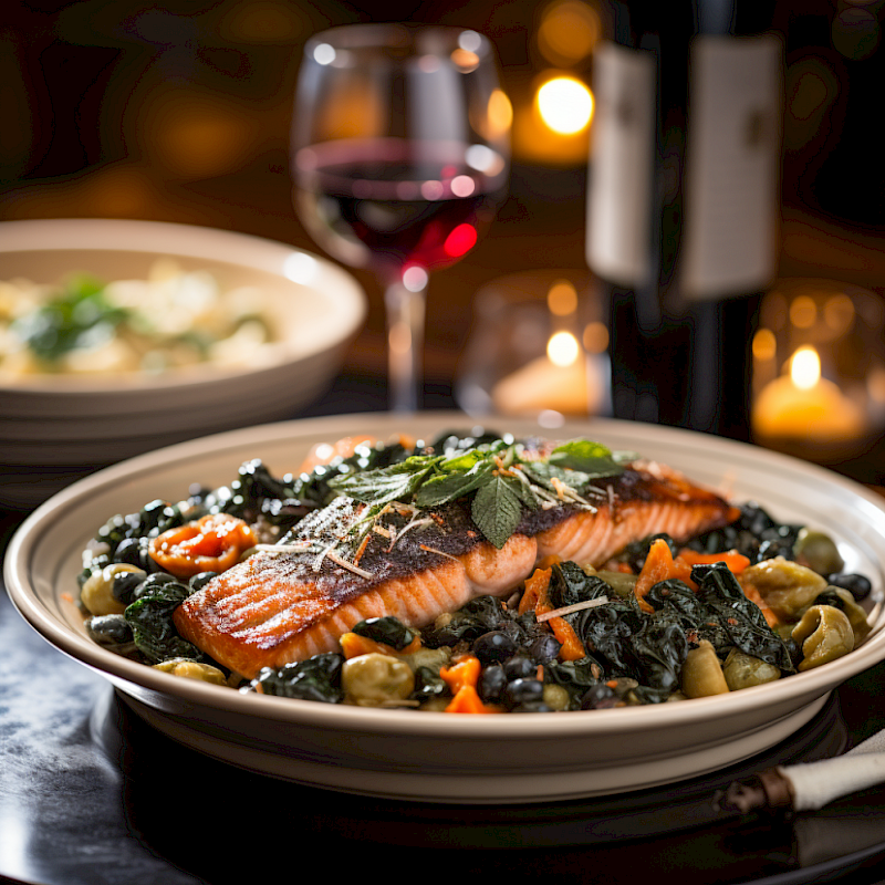 Galeriefoto: Lachs mit Oliven-Kapern-Sauce und Gnocchi