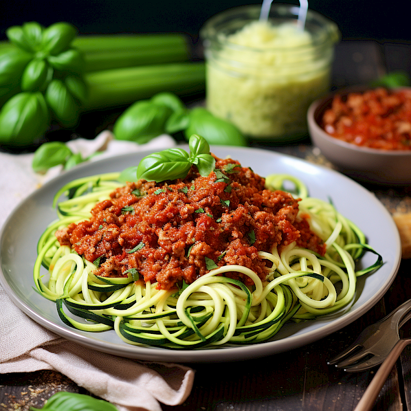 Galeriefoto: Zucchini-Spaghetti mit Putenbolognese