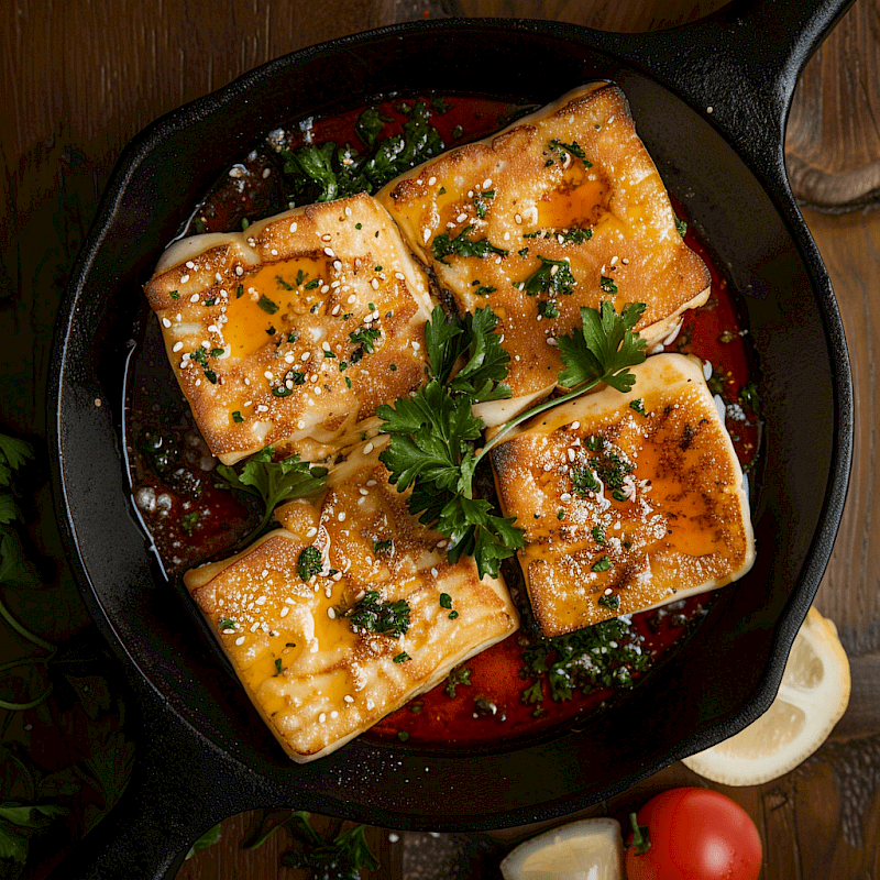Galeriefoto: Saganaki (gebratener Käse)