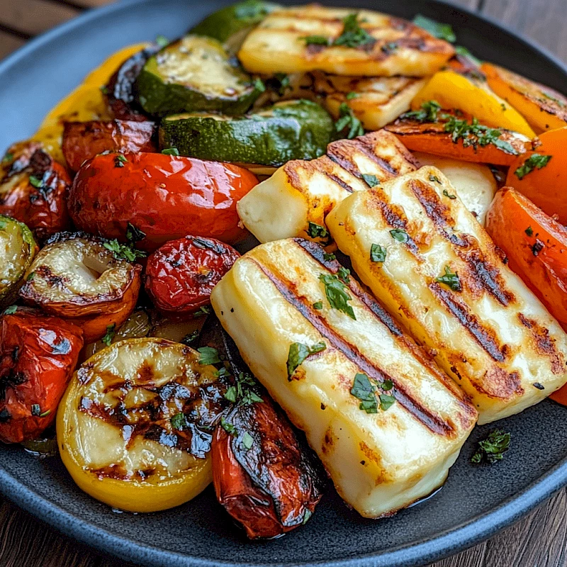 Gegrillter Halloumi mit Gemüse