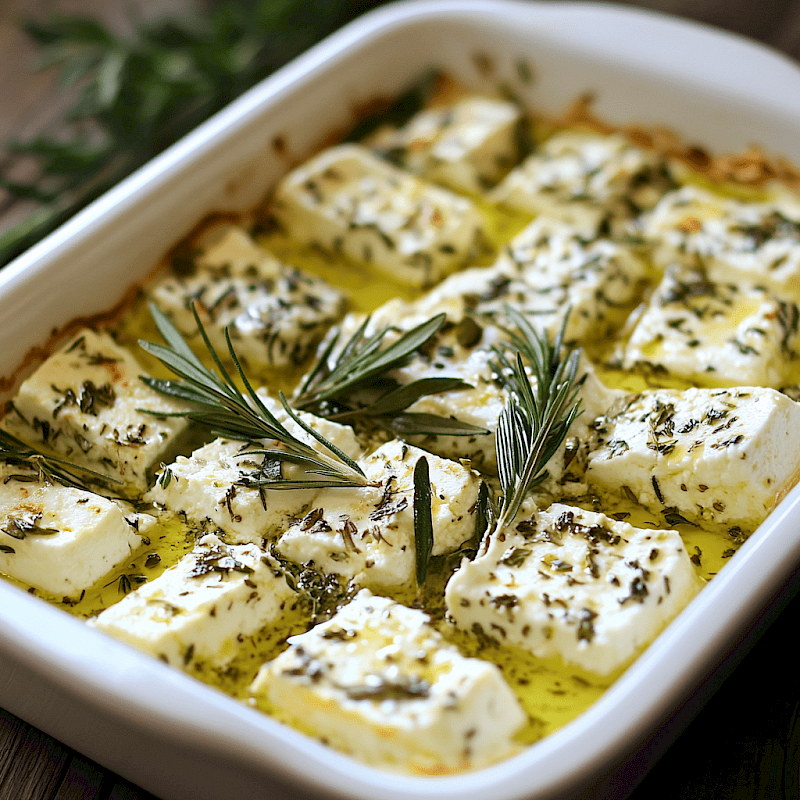 Galeriefoto: Feta mit Olivenöl und Kräutern gebacken