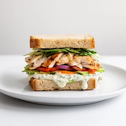 Foto von Lowcarb Sandwich mit Hähnchen